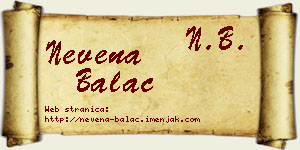 Nevena Balać vizit kartica